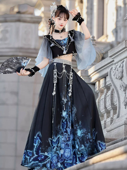 Qi Lolita Dunhuang Flying Fairy Style Costume, Night Assassin