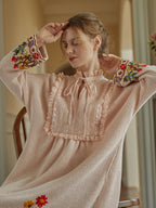 Floral Embroidered Vintage Cottage Dress