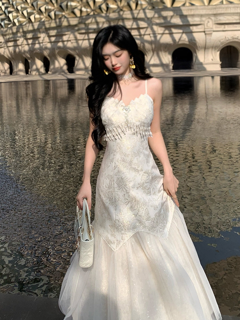 Ethereal Gold Jacquard Fairy Gown
