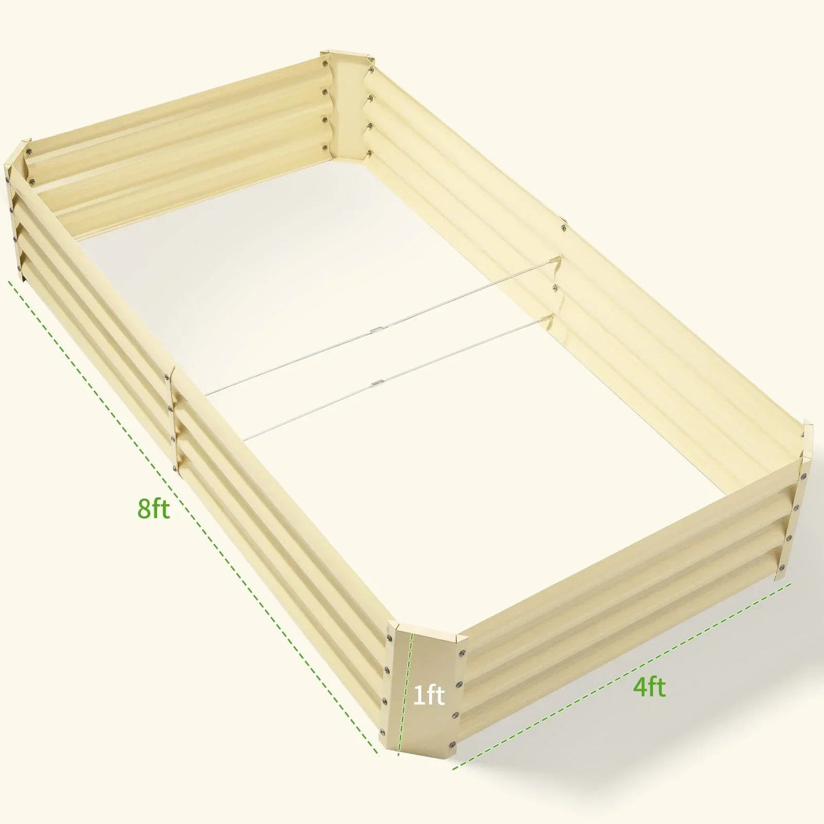 12-inch tall rectangular galvanized metal raised garden bed, 8 by 4 feet — view 7