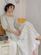 Sophia's Pastoral Green Stripe Dress