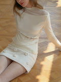 Pearl Lace Sheer Panel Top