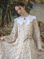 Floral Elegance Blossom Vintage Chiffon Dress