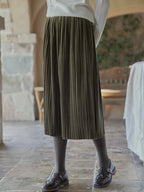 Vintage Velvet Pleated Skirt