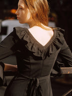 Midnight Ruffle Romance Dress