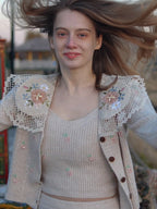 Vintage Bloom Embroidered Knit Cardigan