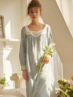 Vintage Light Blue Lace Nightgown