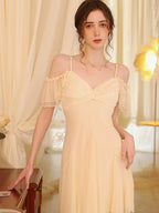 Whimsical Off-Shoulder Lace Nightgown