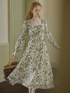 Vintage Botanical Elegance Dress