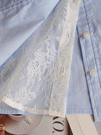 Powder Blue Floral Embellished Blouse