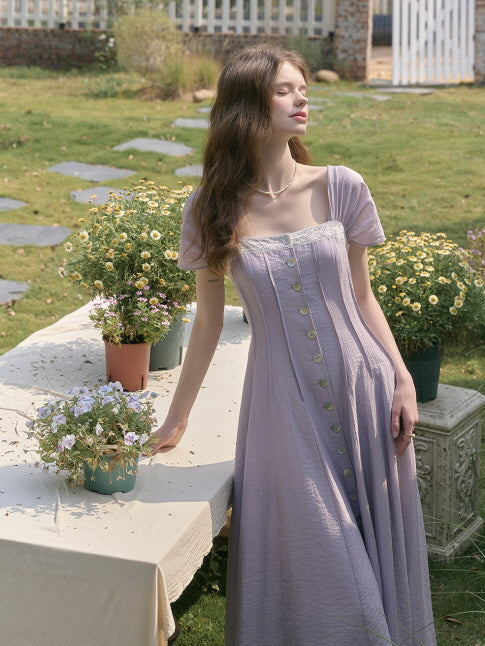 Lavender Breeze Cottagecore Dress