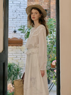 Cotton Vintage Embroidery Blouse & Skirt