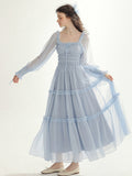 Fairy Light Blue Cloud Ruffle Dress