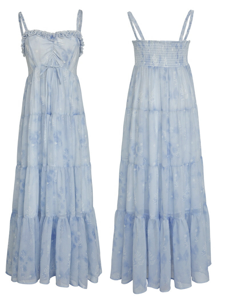 Liora's Forest Blue Summer Dress