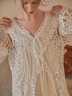 Vintage Floral Embroidered Lace Overlay