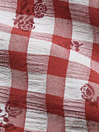Vintage French Red Gingham Blouse