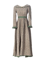 Whispering Meadow Floral Dress with Green Frill