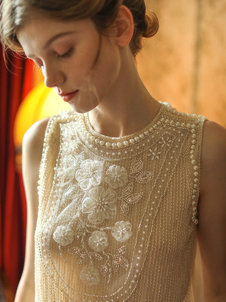 Olivia's Retro Flower Elegance Top