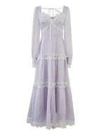 Lavender Whispers Lace Tiered Dress