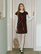 Burgundy Velvet Mini Dress