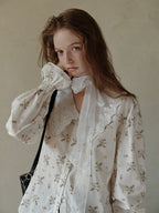 Vintage Floral Lace Collar Blouse