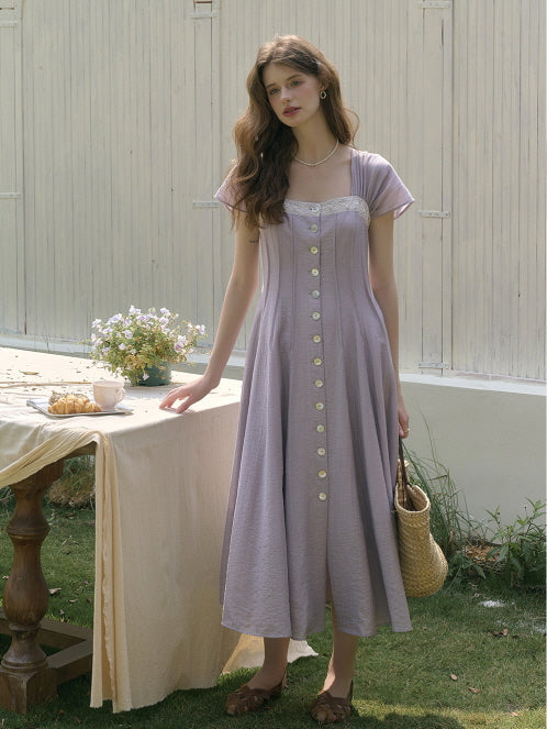 Lavender Breeze Cottagecore Dress