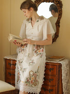 Elizabeth's Retro White Elegance Dress