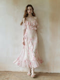 Watercolor Ruffle Fairy Slip Dress