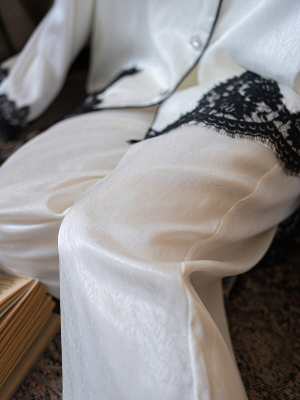 Ivory Muse Lace-Trim Pajama Set3