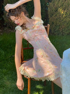 Whimsical Oil Painting Cottage Dress