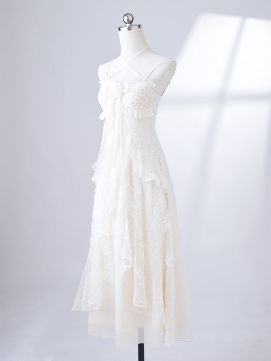 Ethereal Lace Rose Gown