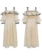 Elara's Graceful Frill White Dress