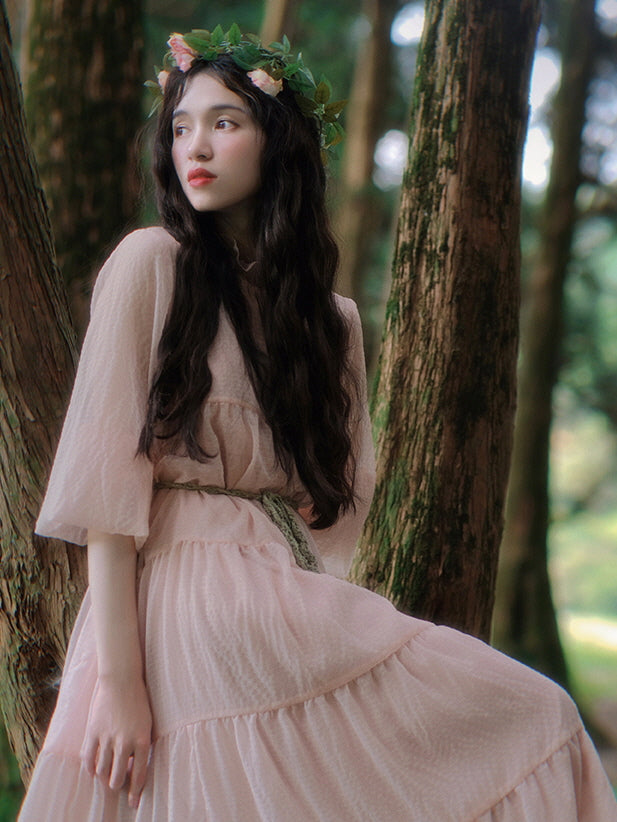 Fairy Blossom Light Pink Tiered Dress