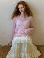 Soft Blossom Ribbed Knit Top