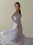 Lavender Whispers Lace Tiered Dress