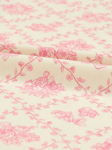 Pink Floral Lace Ruffle Loungewear Set
