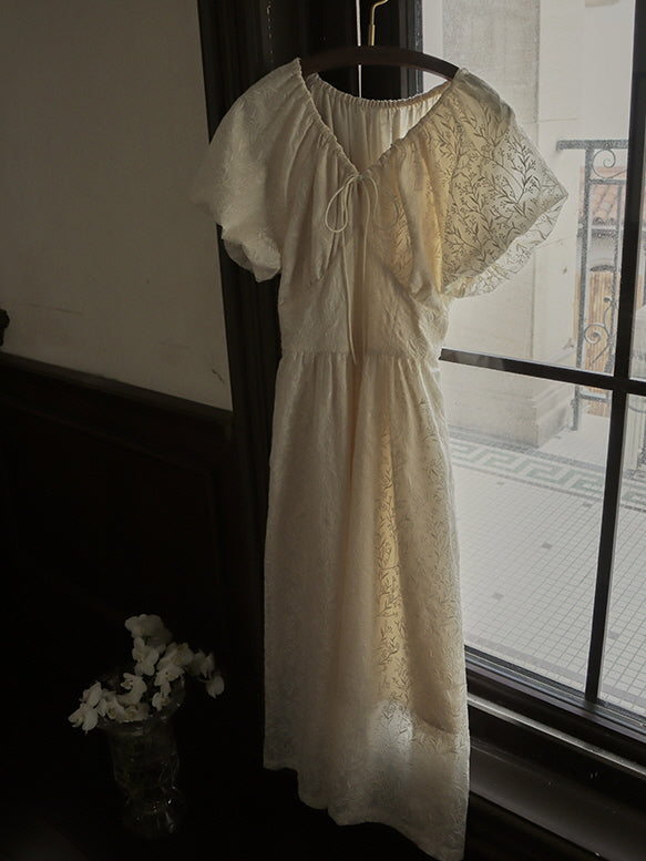 Enchanted Embroidered Puff Sleeve Dress