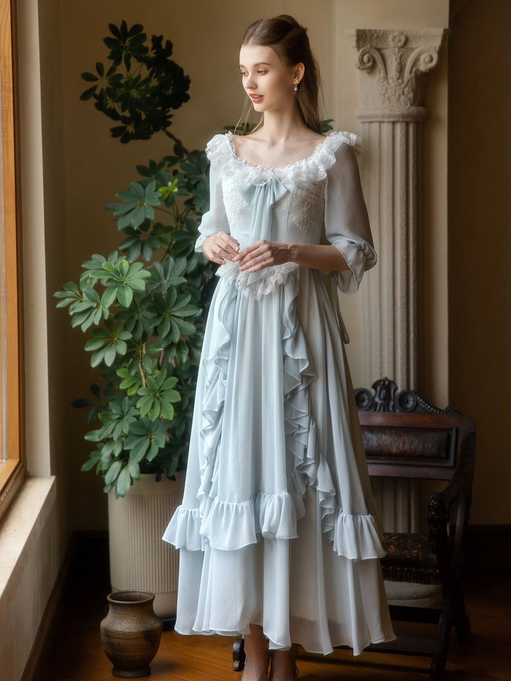 Fairytale Light Blue Princess Ruffle Dress