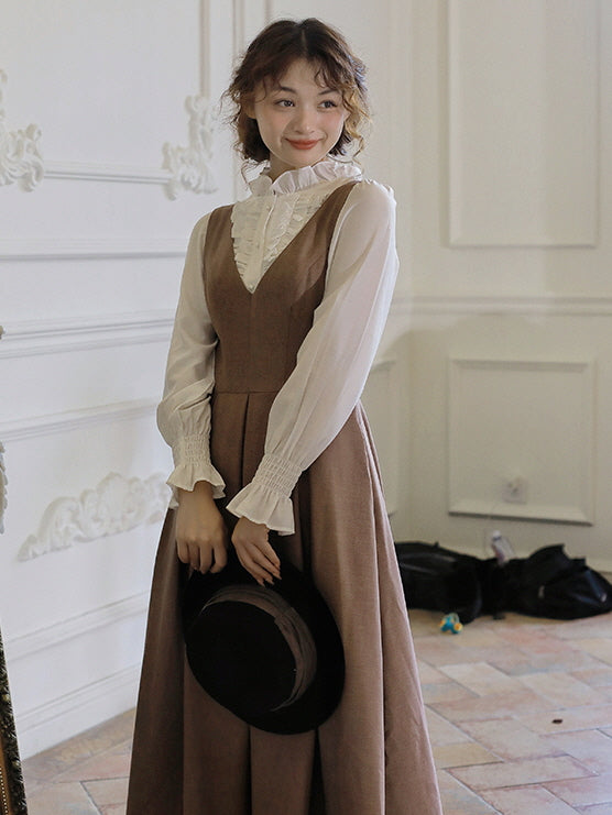 Vintage Ruffle Accent Blouse