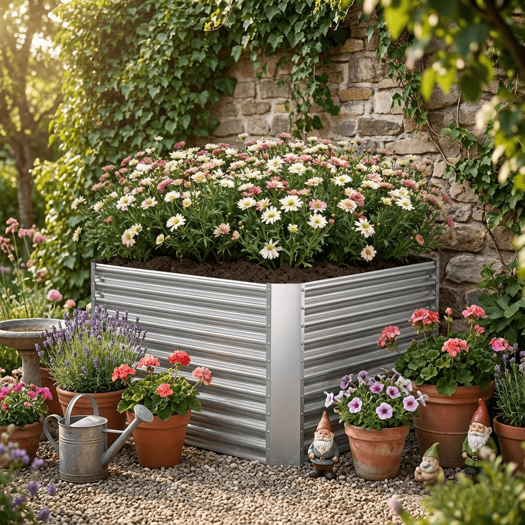 4-Pack 36" Tall Square 4x4x3ft Galvanized Raised Garden Bed — view 3