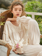 Vintage Soft Lace Cotton Pajama Set