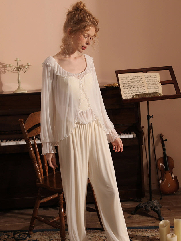 Dreamy Lace-Trim Fairy Pajamas Set