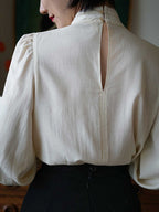 Victorian Elegance Lace Ivory Blouse