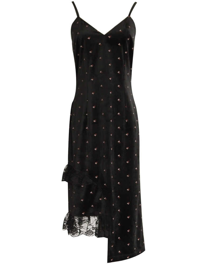 Midnight Rose Velvet Dress
