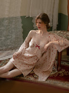 Romantic Cherry Blossom Nightgown Set