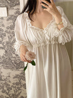 Vintage Lace-Trimmed Cotton Nightgown