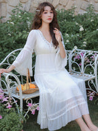 Enchanted Garden Lace-Trimmed Vintage Nightgown