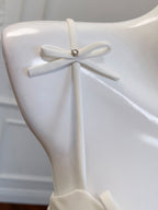 Coquette White Ribbon Bow-Adorned Dress