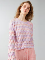 Dreamy Pastel Mermaid Scales Knit Sweater