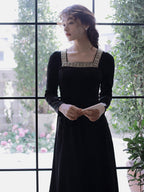 Vintage Black Velvet Princess Dress